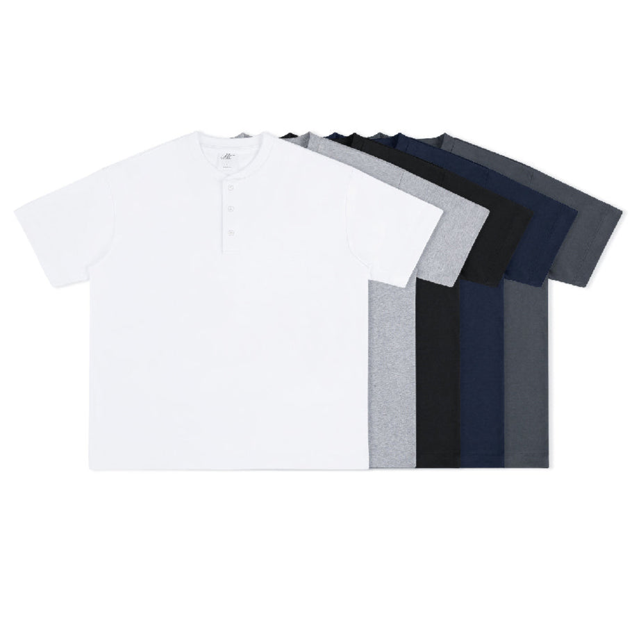Heavyweight 320g Cotton Henley Oversized Tee