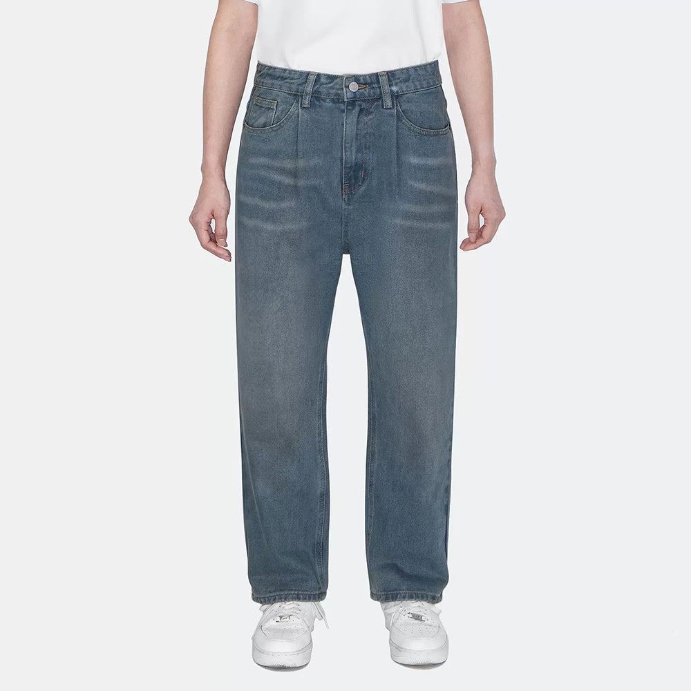 Vintage Washed Straight-Leg Jeans