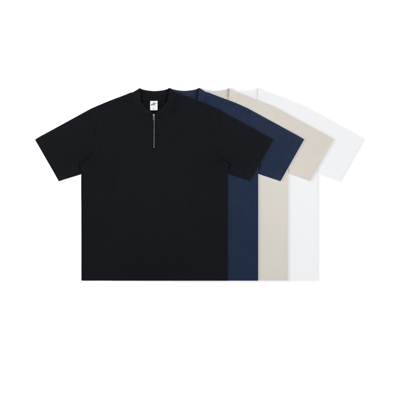 Zip Henley Cotton Tee