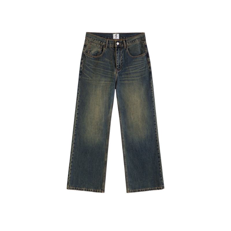 Washed Flare Whisker Jeans
