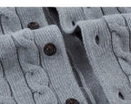 Heather Grey cardigan button detail