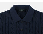 Navy cardigan collar detail