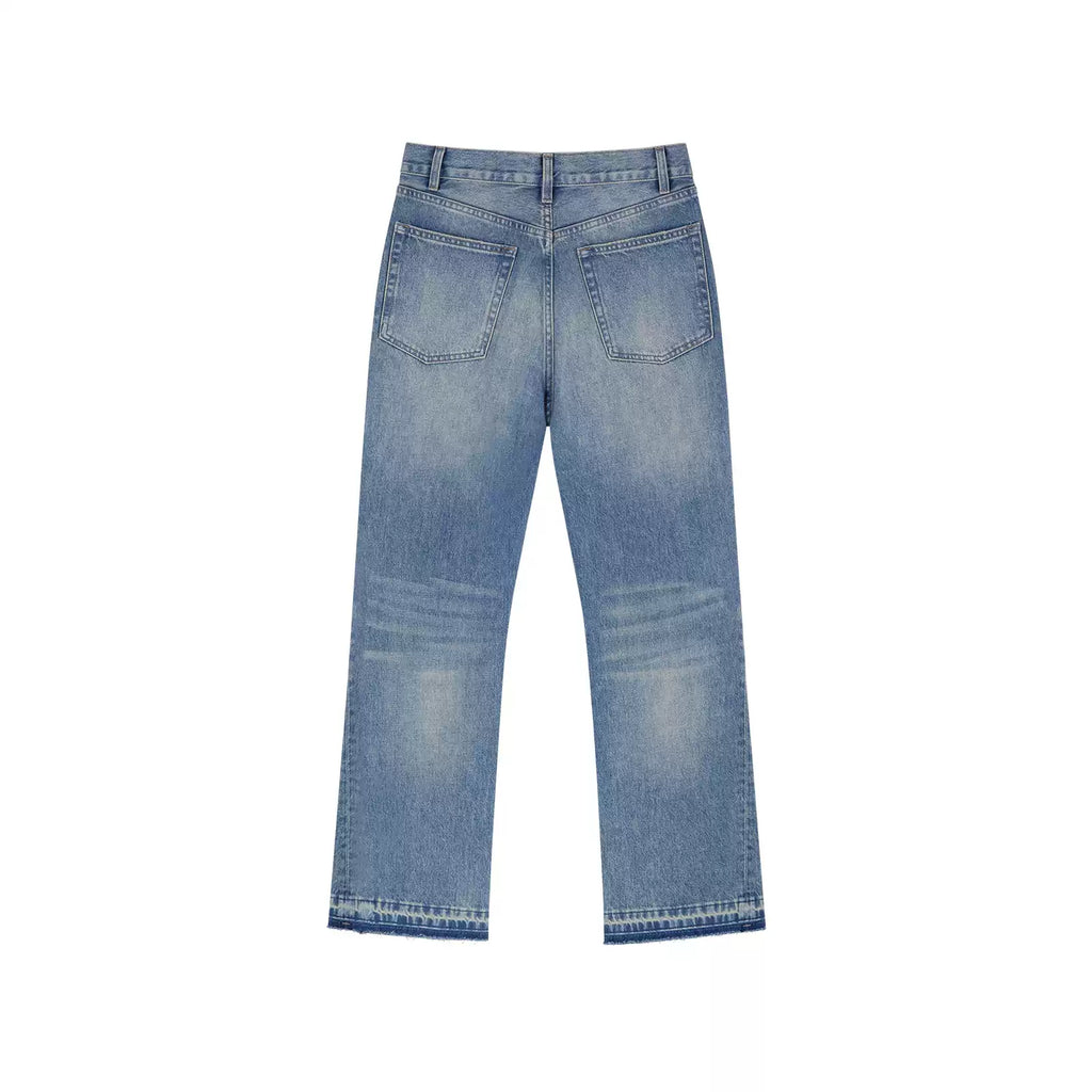 Panelled Bootcut Jeans in Washed Blue, back view