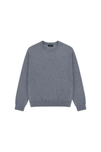 Silk Blend Crewneck Sweater in Heather Grey, front view