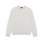 Silk Blend Crewneck Sweater in Light Beige, front view
