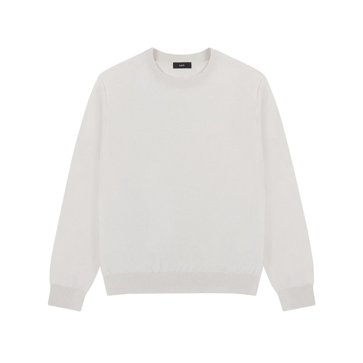 Silk Blend Crewneck Sweater in Light Beige, front view