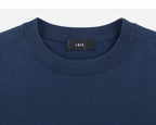 Navy sweater neckline detail