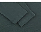 Dark Green waffle Henley sleeve texture