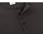 Dark Brown Henley button detail