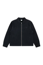 Washed Cropped Workwear Jacket in Black, front