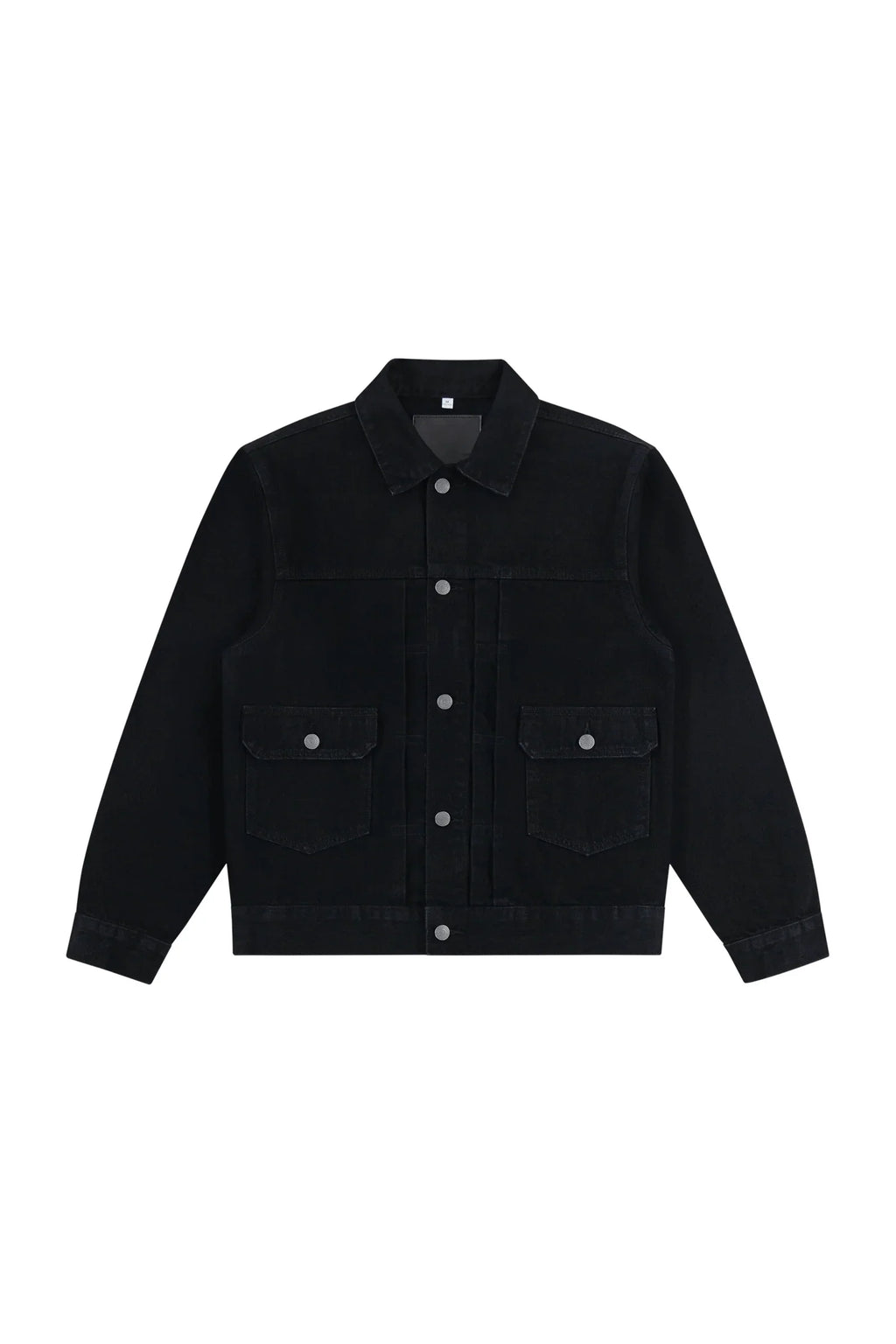 Cropped Denim Jacket in Black, front