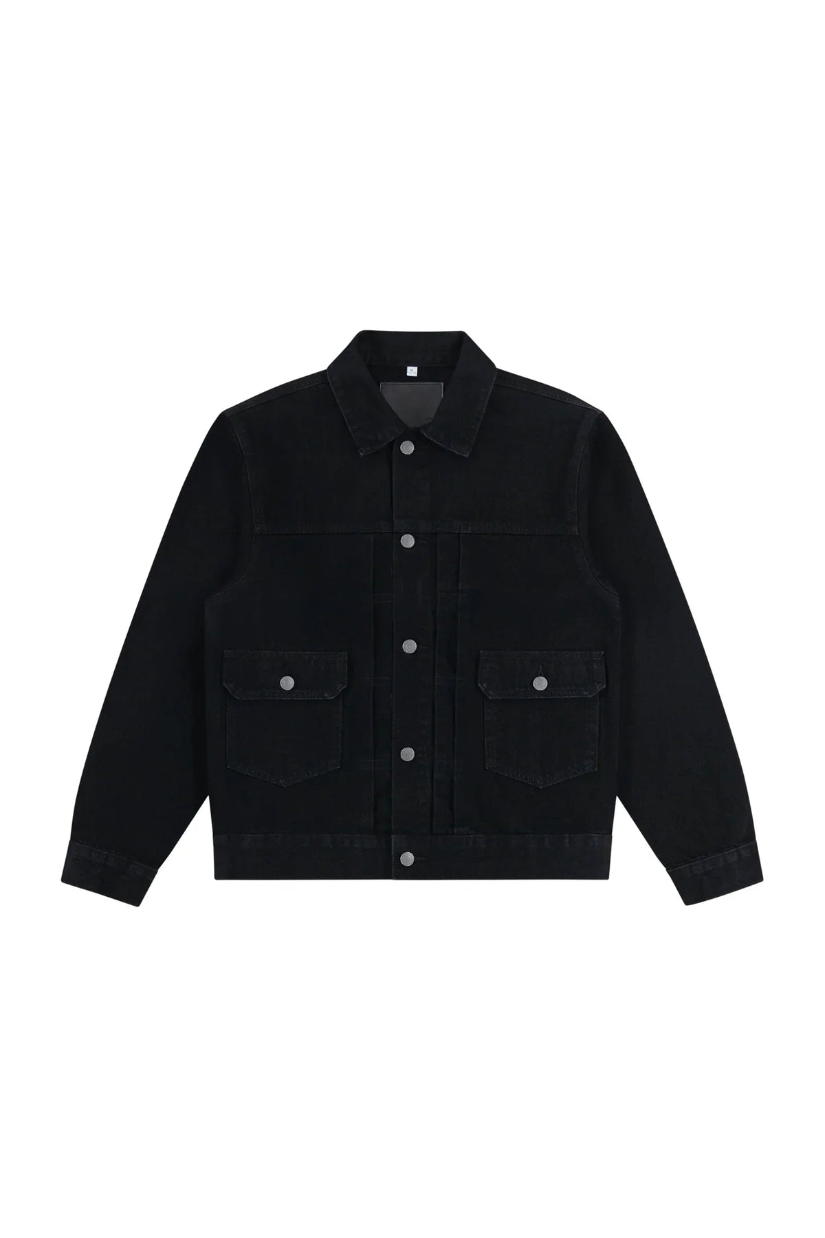 Cropped Denim Jacket in Black, front