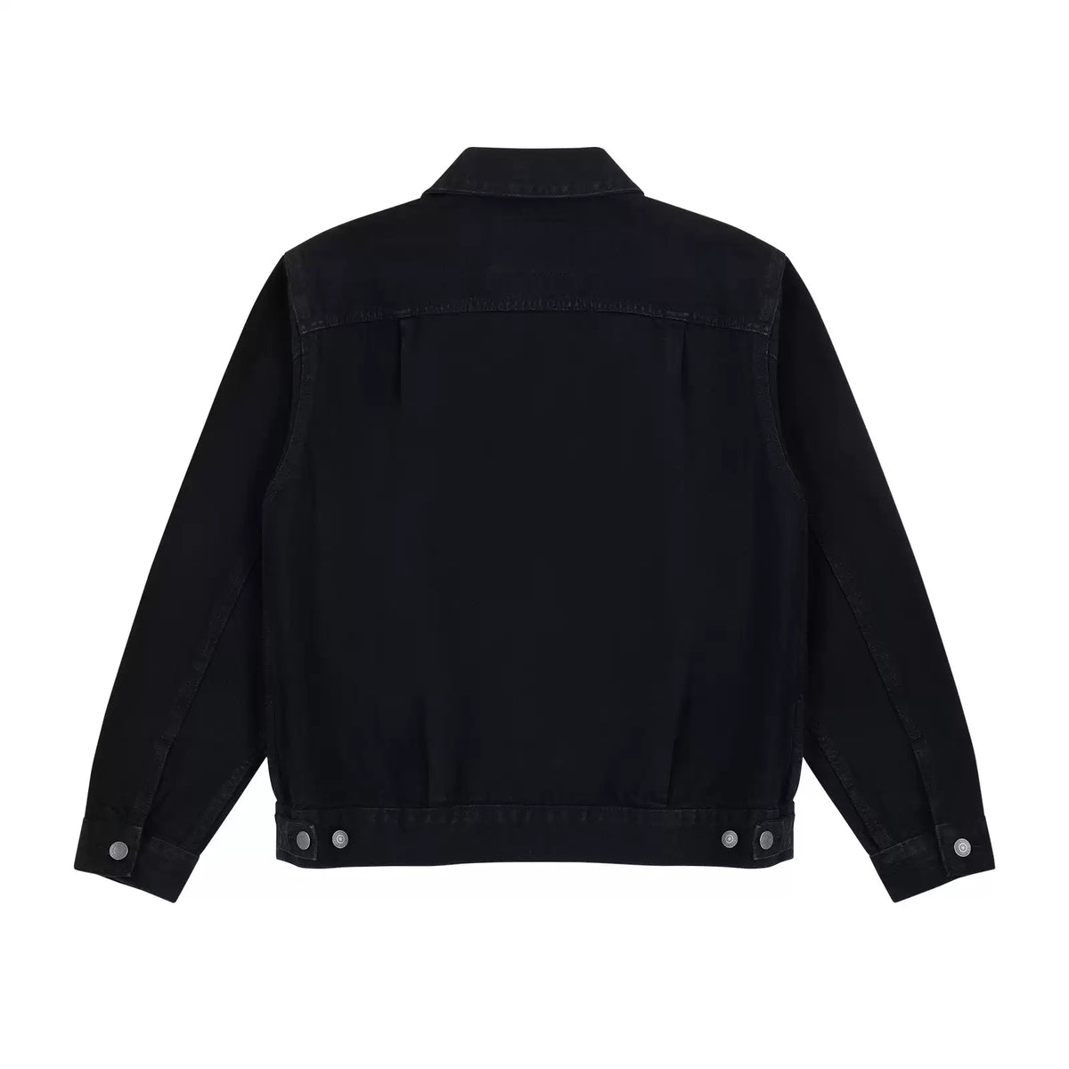 Cropped Denim Jacket in Black, back