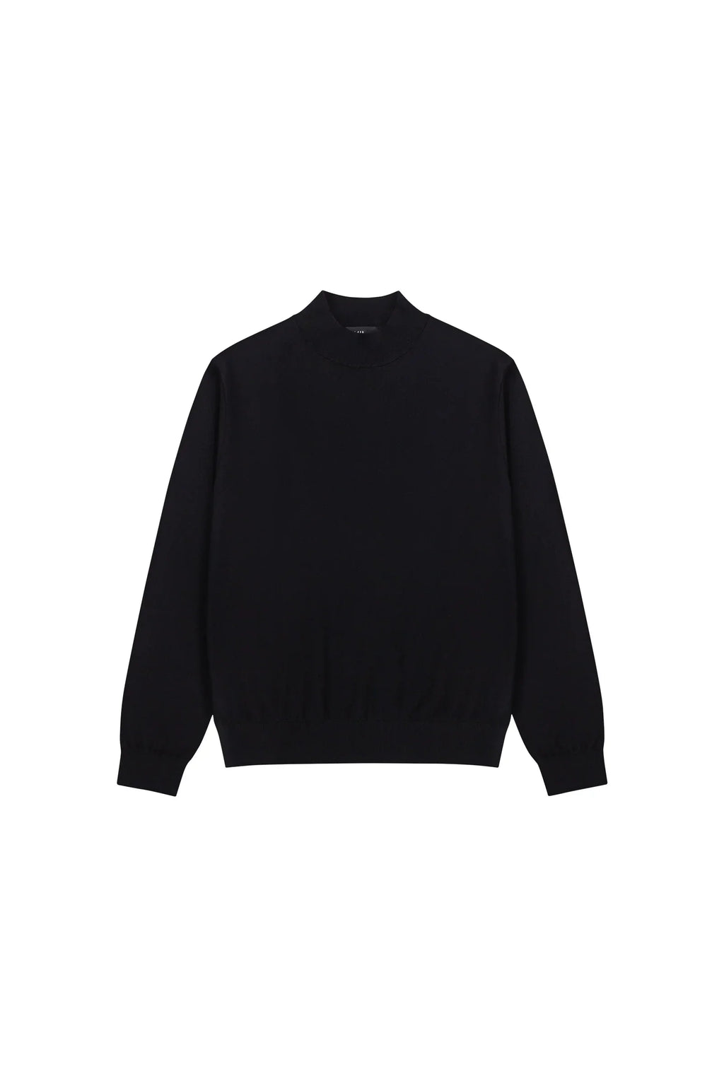 Silk Mock Neck Sweater in Black, front