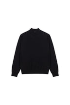 Silk Mock Neck Sweater in Black, front