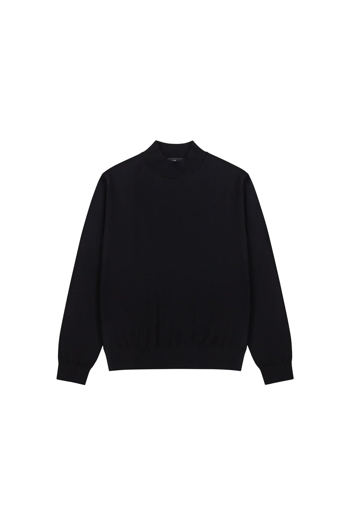 Silk Mock Neck Sweater in Black, front
