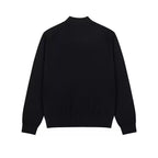 Silk Mock Neck Sweater in Black, back