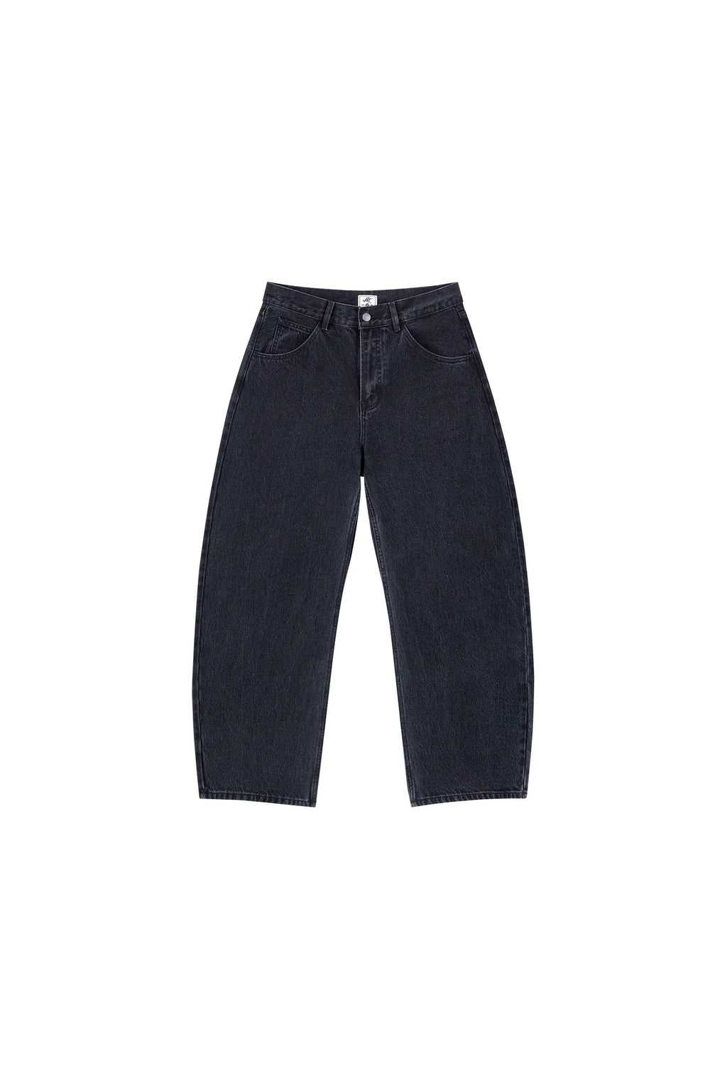 Relaxed Curved Leg Jeans in Dark Grey, front view