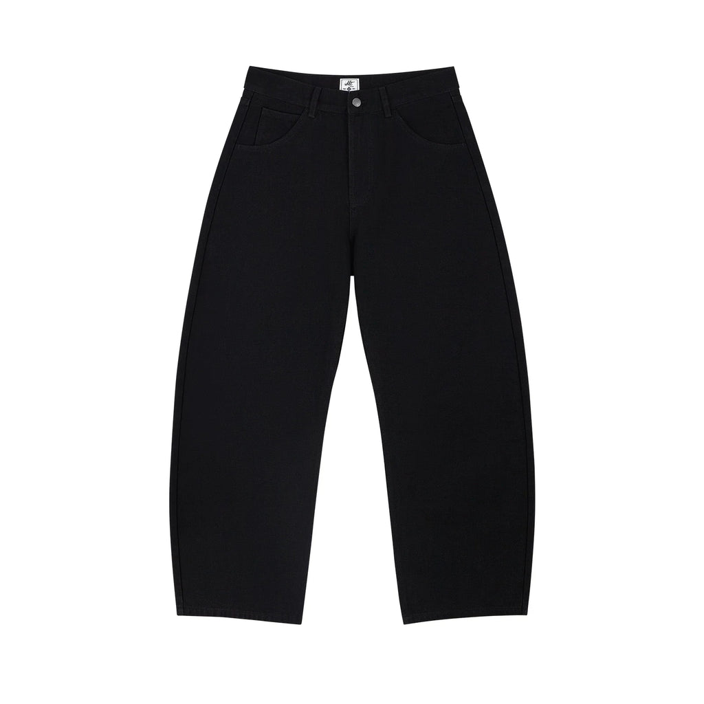 Relaxed Curved Leg Jeans in Washed Black, front view