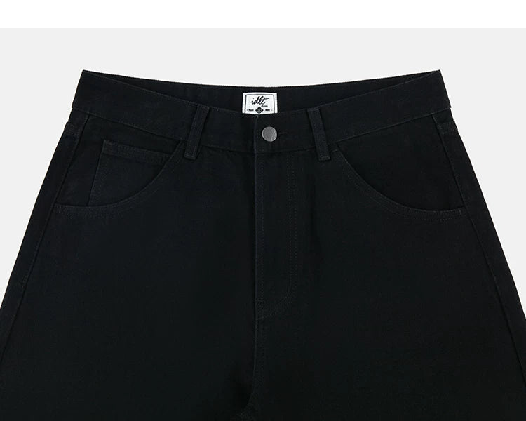 Washed Black denim waistband and front pockets