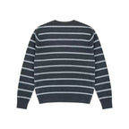 Relaxed Striped Knit Sweater in Black/Grey, back