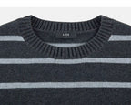 Ribbed crew neck in Black/Grey