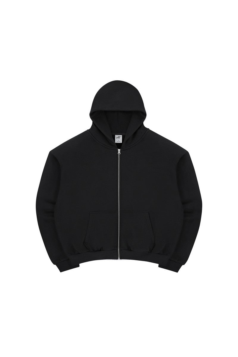 Padded Shoulder Fleece Zip Hoodie