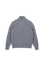 Cable Knit Half Zip Sweater