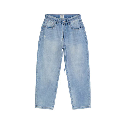 Adjustable Waist Straight-Leg Jeans