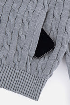 Cable Knit Zip Cardigan