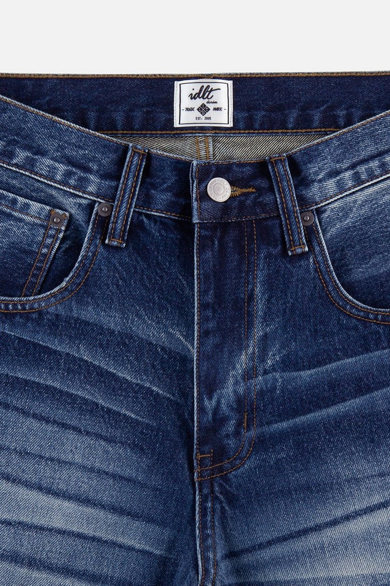 Laser-Washed Flare Jeans