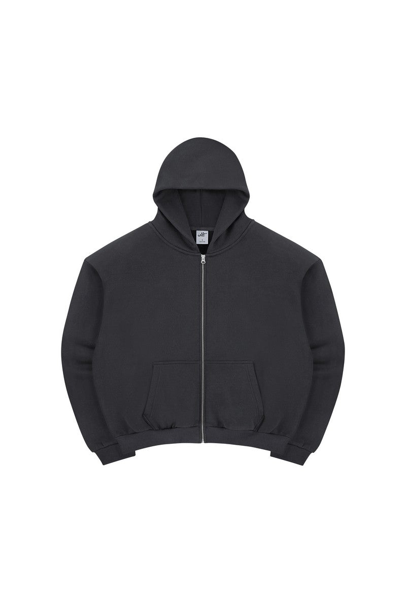 Padded Shoulder Fleece Zip Hoodie