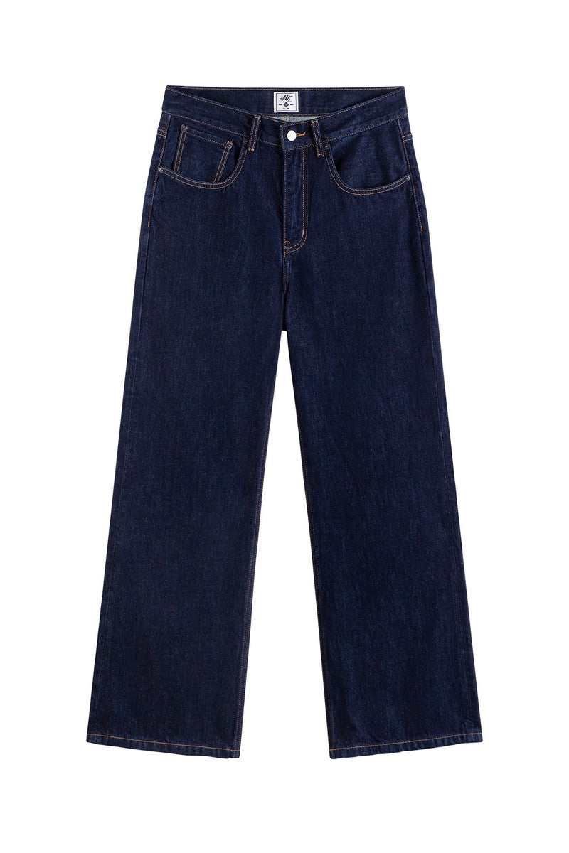 Raw Washed Flared Jeans