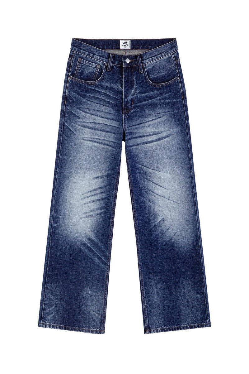 Laser-Washed Flare Jeans