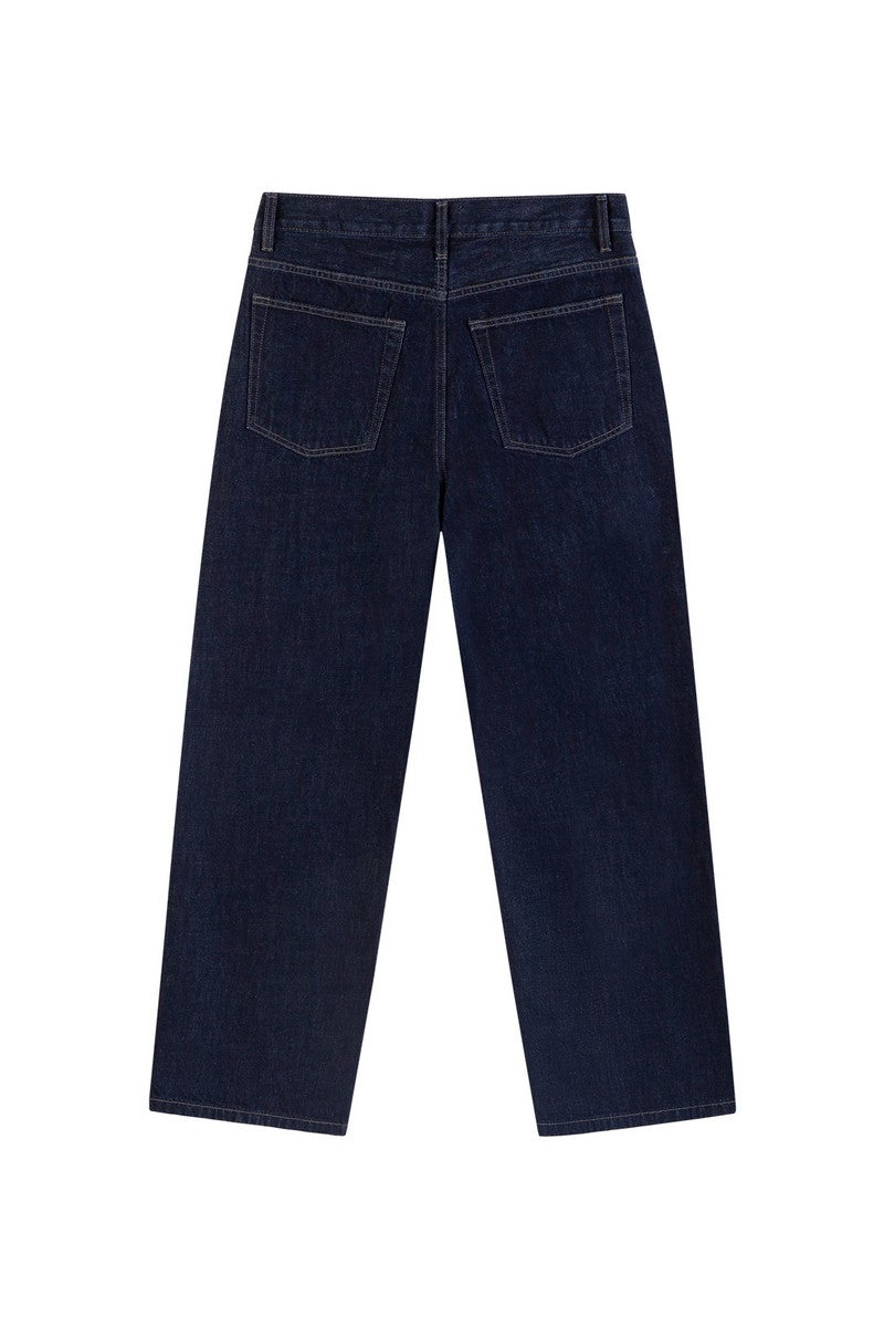 Raw Washed Straight Leg Jeans