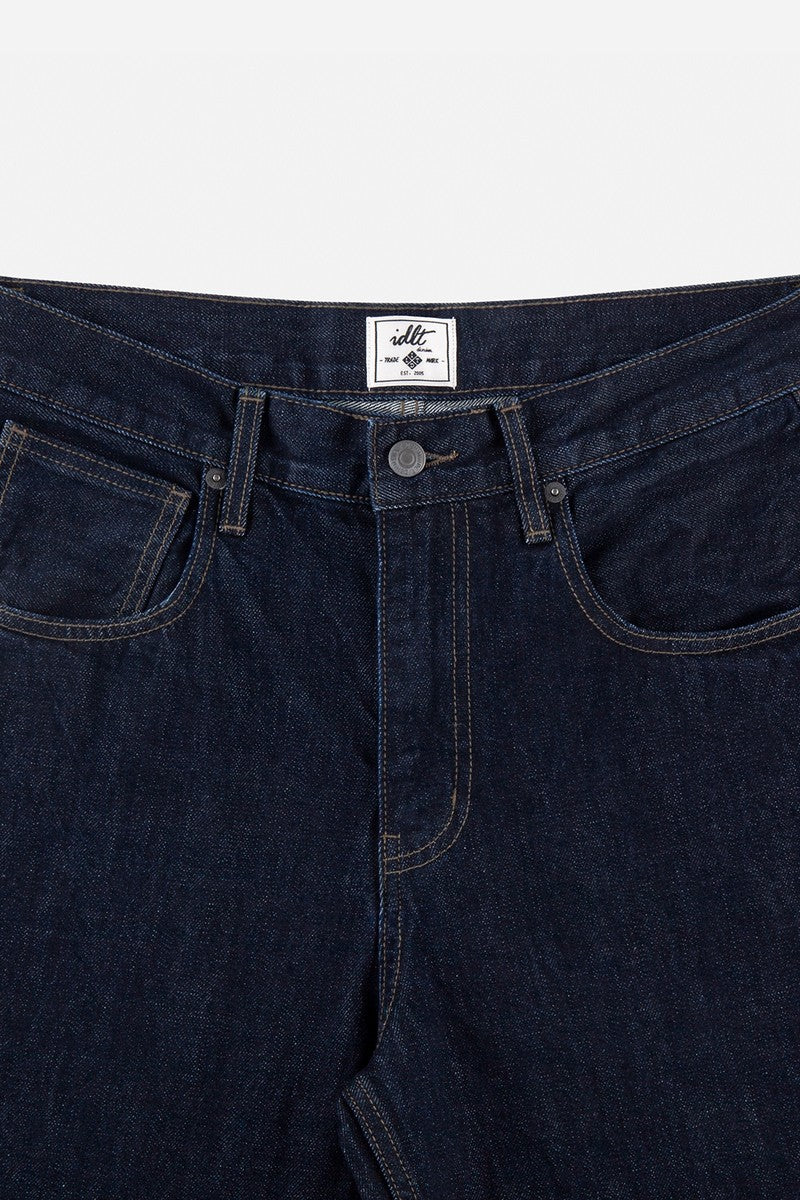 Raw Washed Straight Leg Jeans
