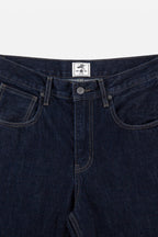 Raw Washed Straight Leg Jeans