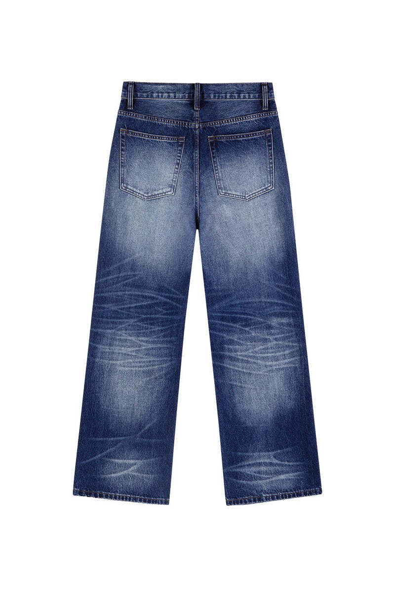 Laser-Washed Flare Jeans