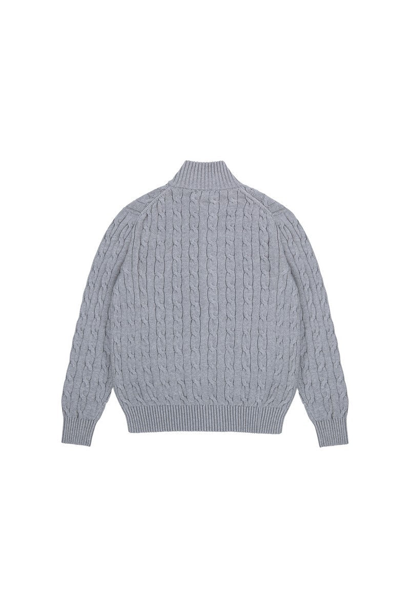 Cable Knit Zip Cardigan