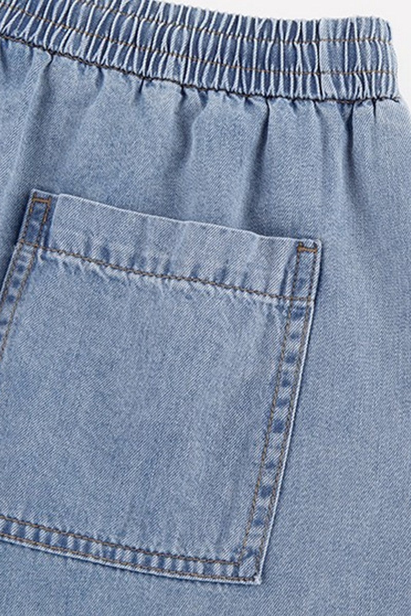 Cooling Washed Denim Shorts
