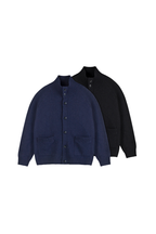 Wool Knit High Neck Cardigan