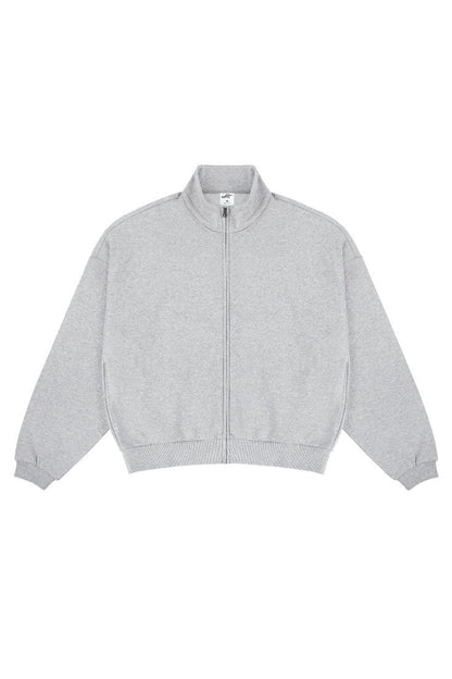 Cropped Oversized Zip Sweatshirt