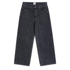 Tapered Wide-Leg Black Jeans