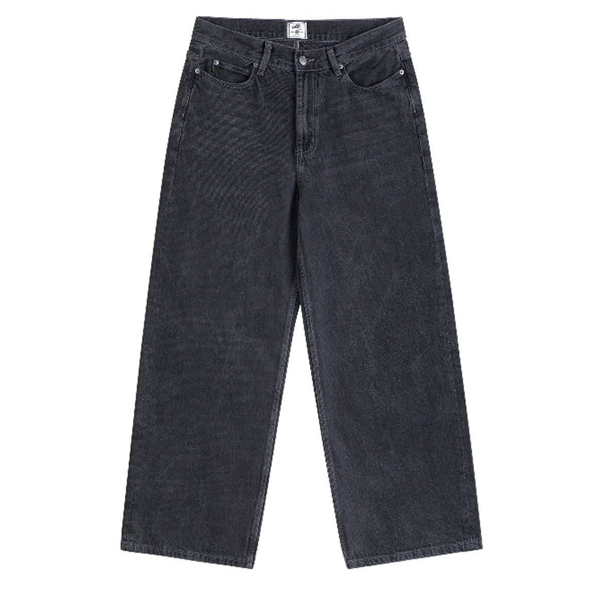 Tapered Wide-Leg Black Jeans