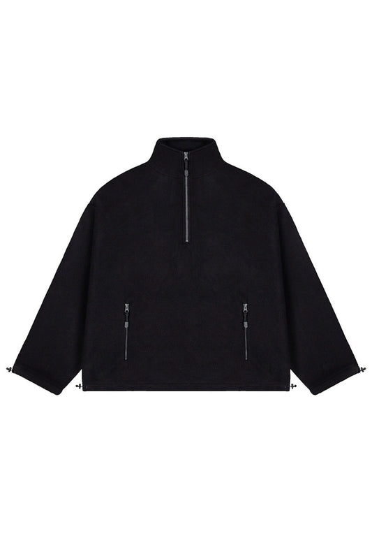 Oversized Half-Zip Fleece Sweatshirt