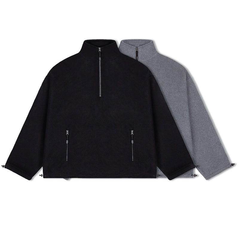 Oversized Half-Zip Fleece Sweatshirt