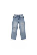 Distressed Straight Leg Jeans
