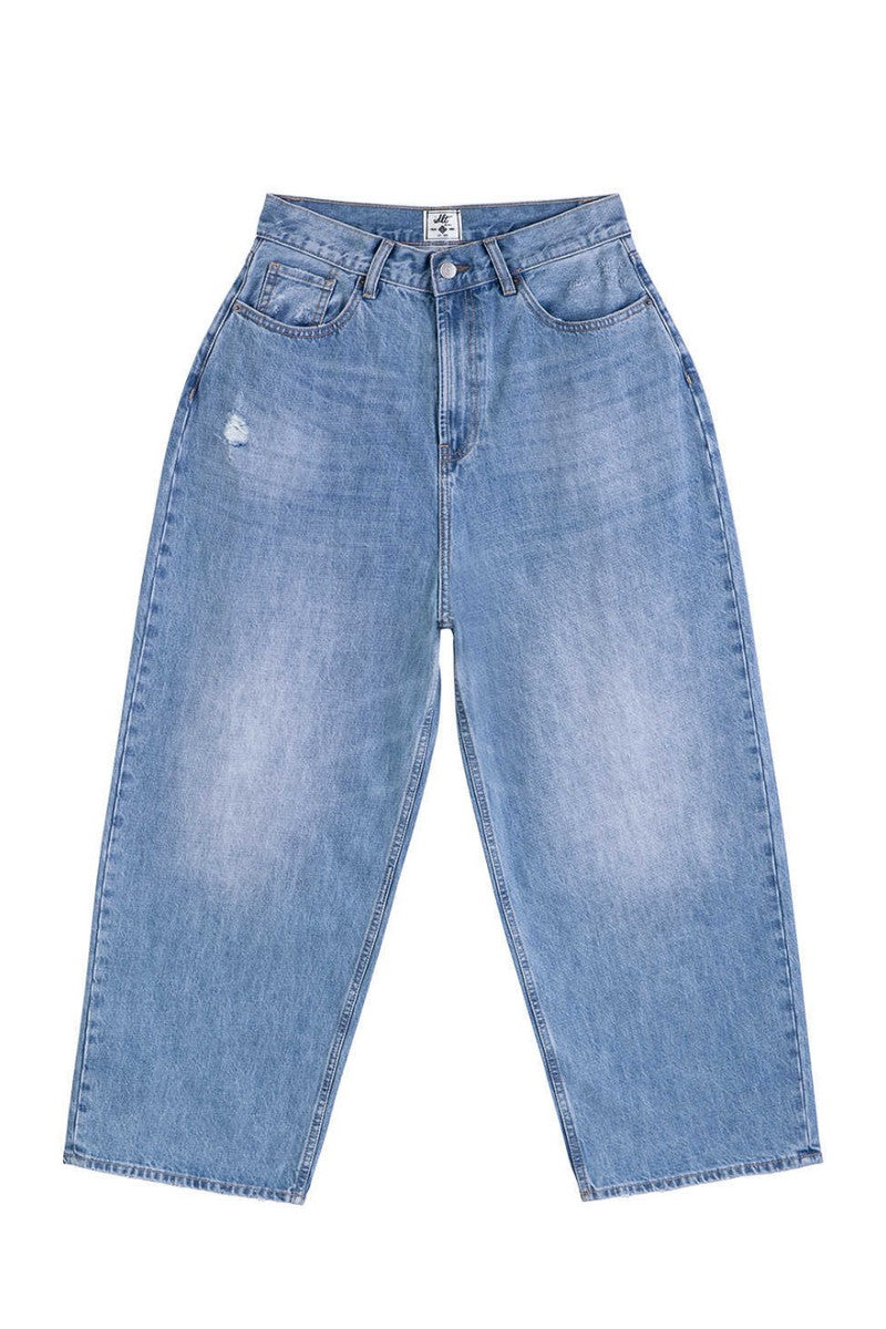 13.5oz Blue Washed Baggy Jeans